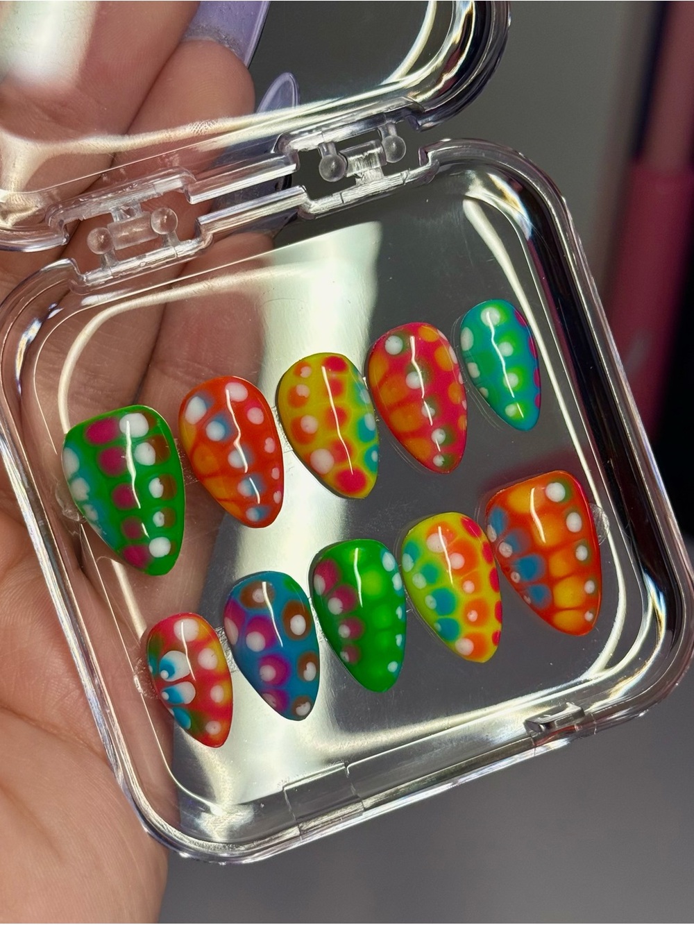 Vibrant Multicolor Press-On Nail Set